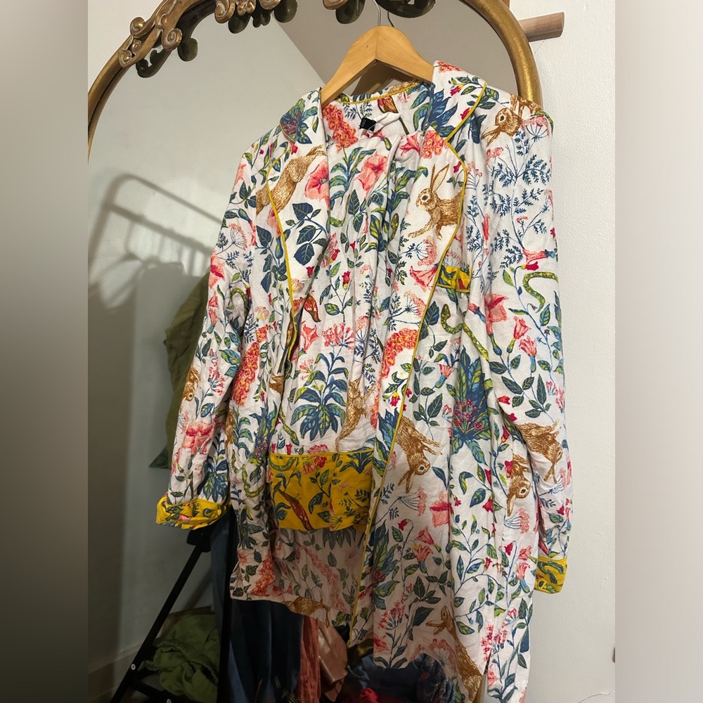 Anthropologie Kelly Louise Judd Forest Fable Pajamas Size XL cotton flannel PJ